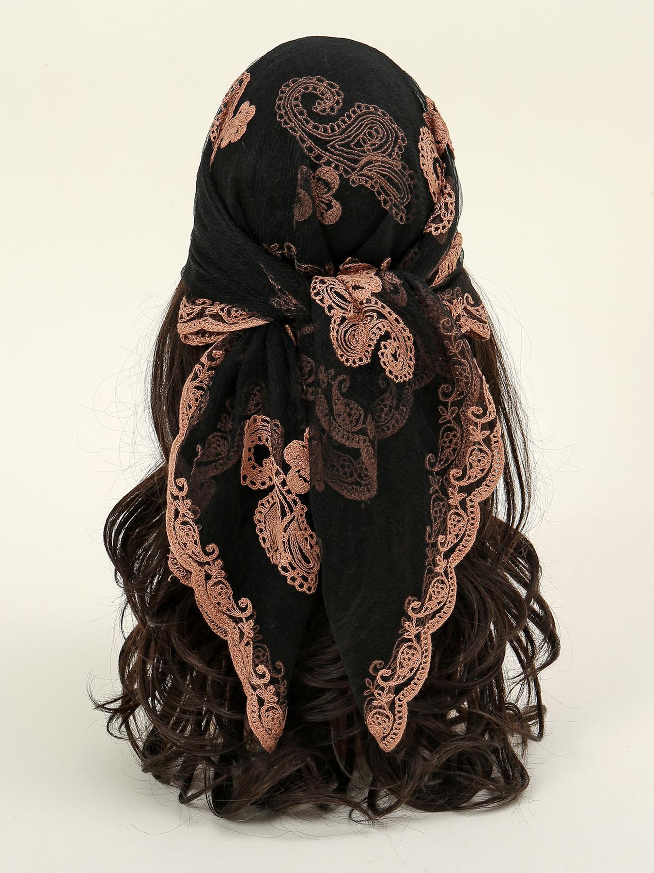 Women's Paisley Print Lace Scarf, 2024 New Style Fashionable Multi-function Scarf for Party, Daily Clothing Decor, Trendy All-match Sun Protection Scarf for Birthday Gift, Fashion Hair Scarves