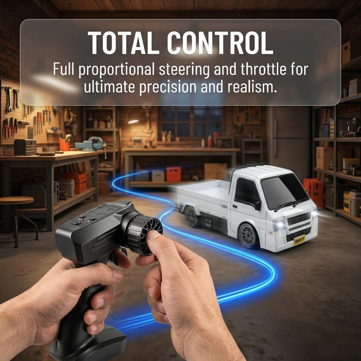 1: 24 scale remote control mini, light truck, four-wheel drive off-road design, built-in LED lights, ideal gift for adult boys and girls' birthdays and Easter.