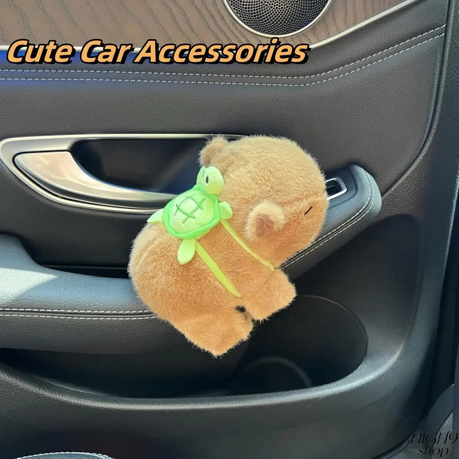 Funny Plush Capybara With Turtle Car Shift Knob Decor, Lovely Gear Shifter Accessory For Vehicle Interior Styling, Unique Cute Car Ornament Ideal As A Creative Holiday Gift Choice For Both Men And Women Drivers,gifts for dad
