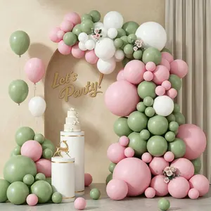 103 count  and Green Balloon Garland Arch Kit, 18/12/10/5 Inch Sage Green  White for Easter Jungle Safari Woodland Birthday  Shower  Party Decorations