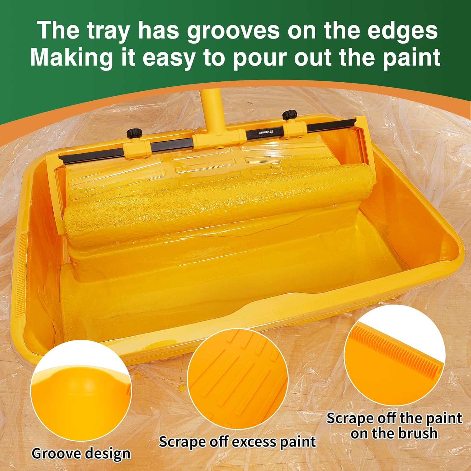 18"  Roller kit9  18 inch  Roller18  Roller Tray with Liner,Microfiber  Roller, kit for House Painting