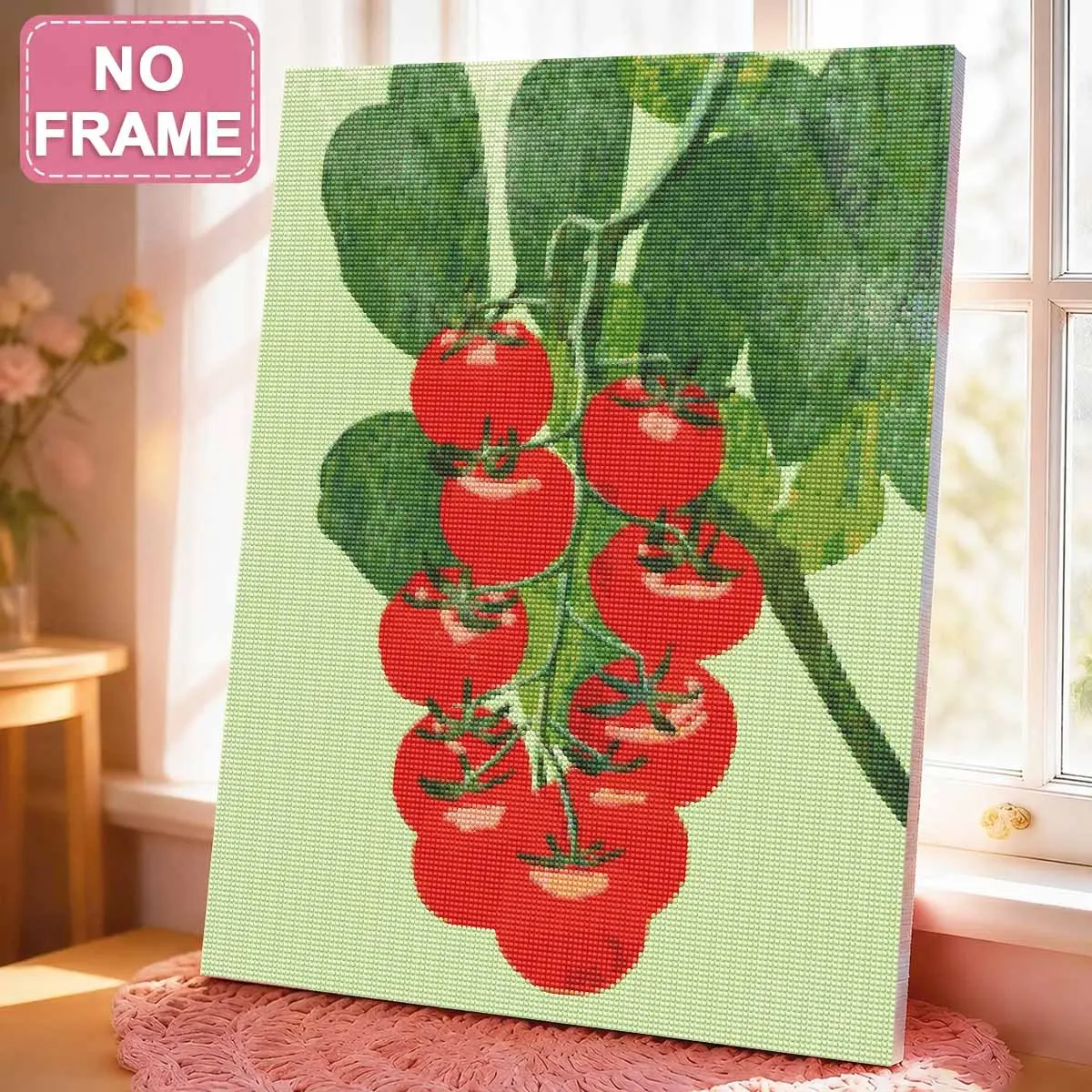 Adult Diamond Painting Kit, Frameless Tomato Pattern DIY 5D Diamond Art Set, Full Drill Diamond Point Painting, Home Decor Craft