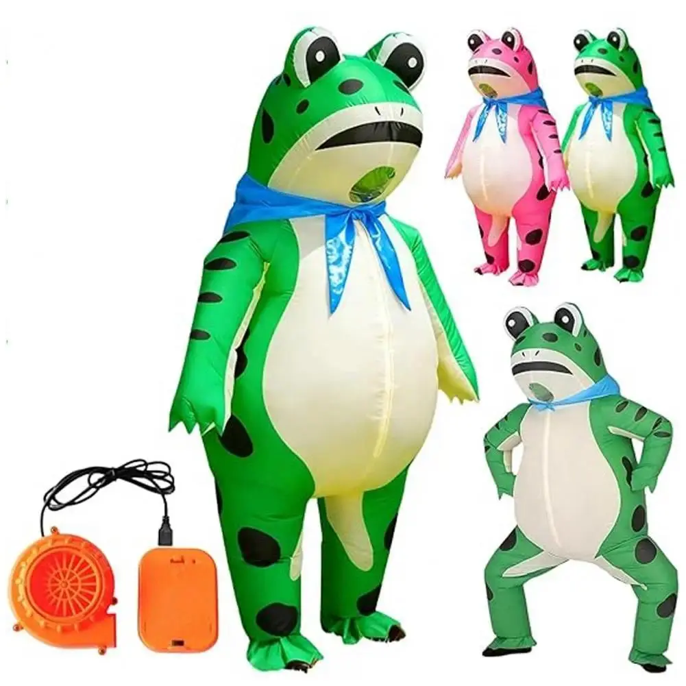 2025 Inflatable Frog Costume - Funny Full Body Blow Up Cosplay Suit for Adults, Loose-Fitting Design, Reinforced Stitching, Quick Inflation, Fits S/XXS Sizes, Powered by 4 AA Batteries, Halloween Costume, 4 Aa Battery, Easy To Wear And Store, Cosplay Part