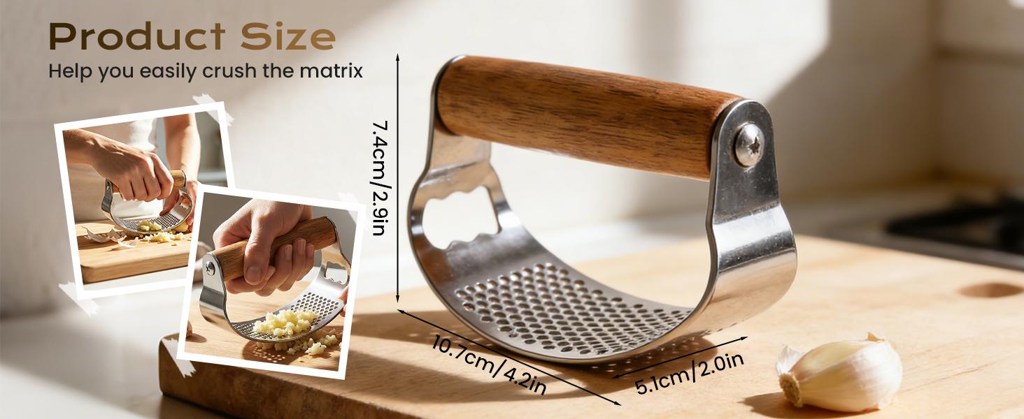 Upgraded Garlic Press Rocker, Manual Garlic Presser with Peeler, Wide Handle Garlic Chopper Grinder for Home Kitchen Gadgets Tools (1PC)