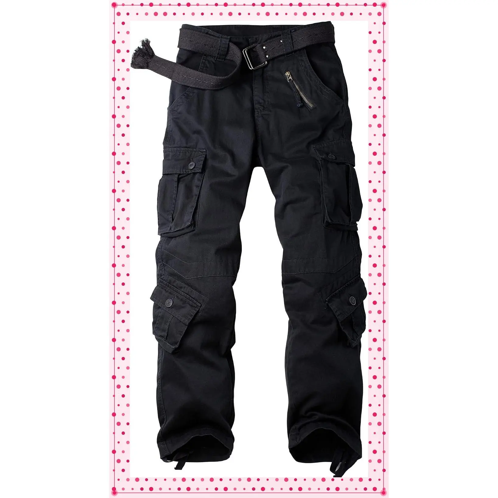 Men's Camo Cargo Work Pants Cotton Ripstop Tactical Casual Combat Trousers with 8 PocketsGift