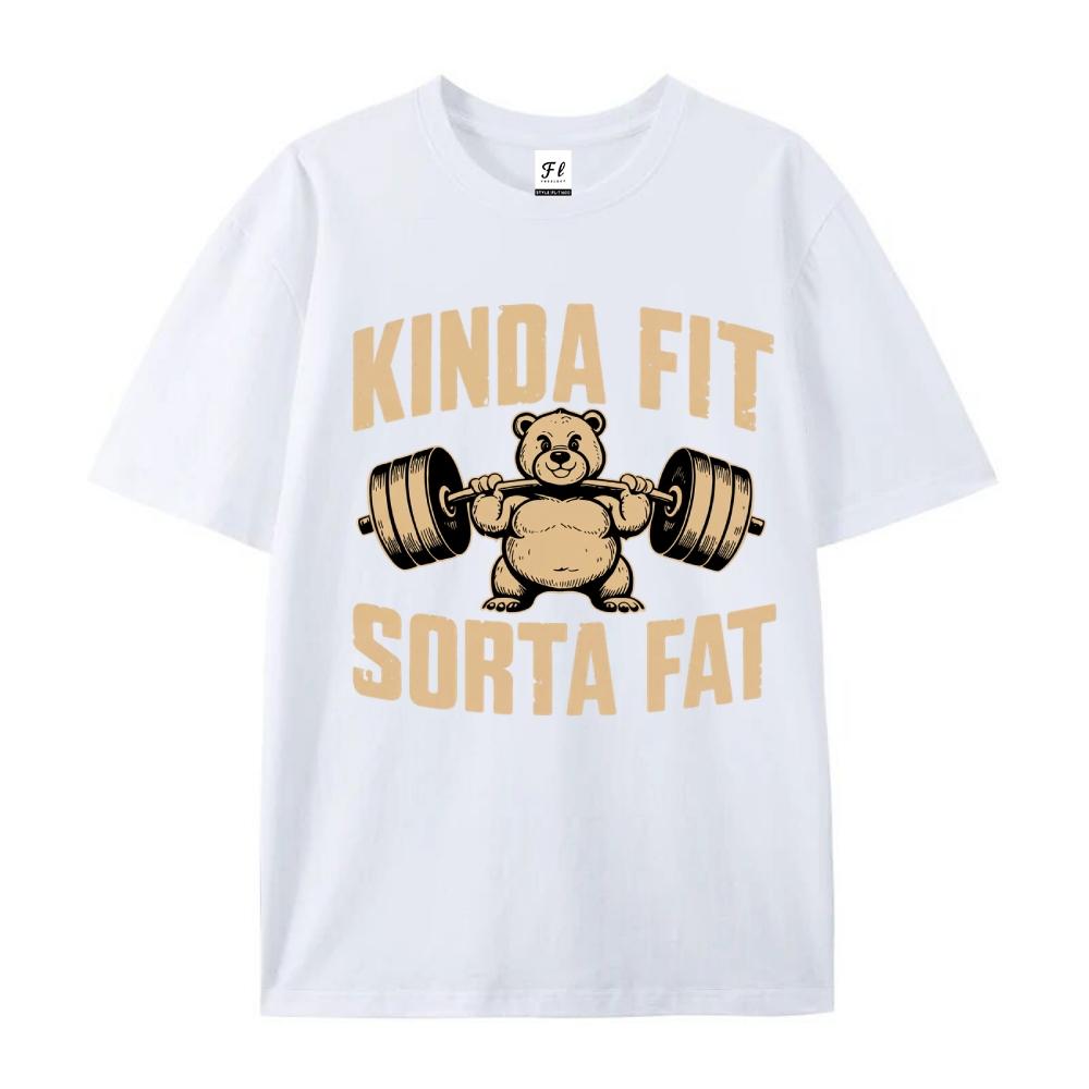 Funny Weightlifting Bear Tee – Cotton Heavyweight Oversized Gym Shirt