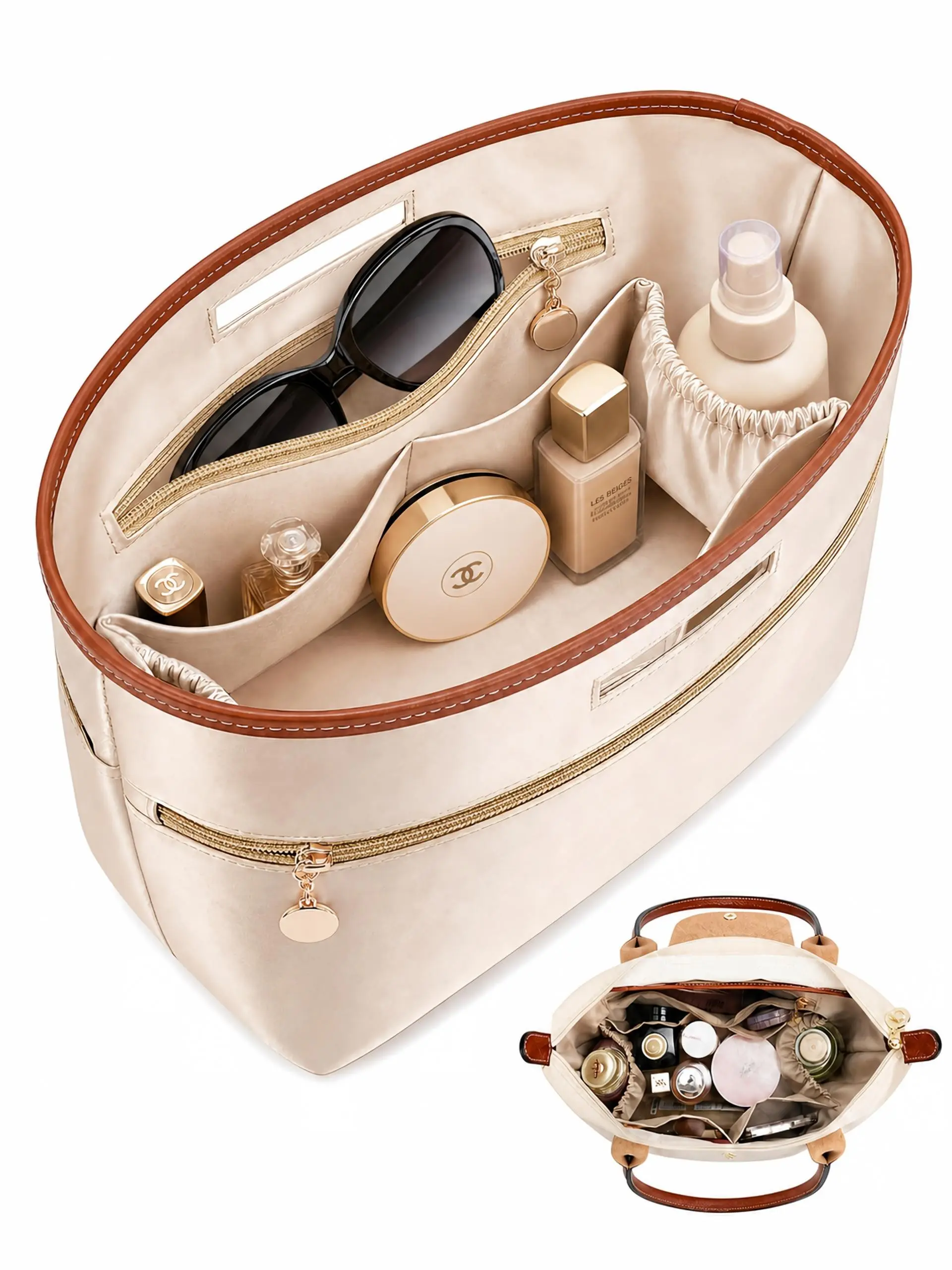 Handbag Organizer Bag, Ultra-Light Smooth Satin Material, 11 Pockets Inner Lining Shaper, Perfect for Handbag Storage and Organization