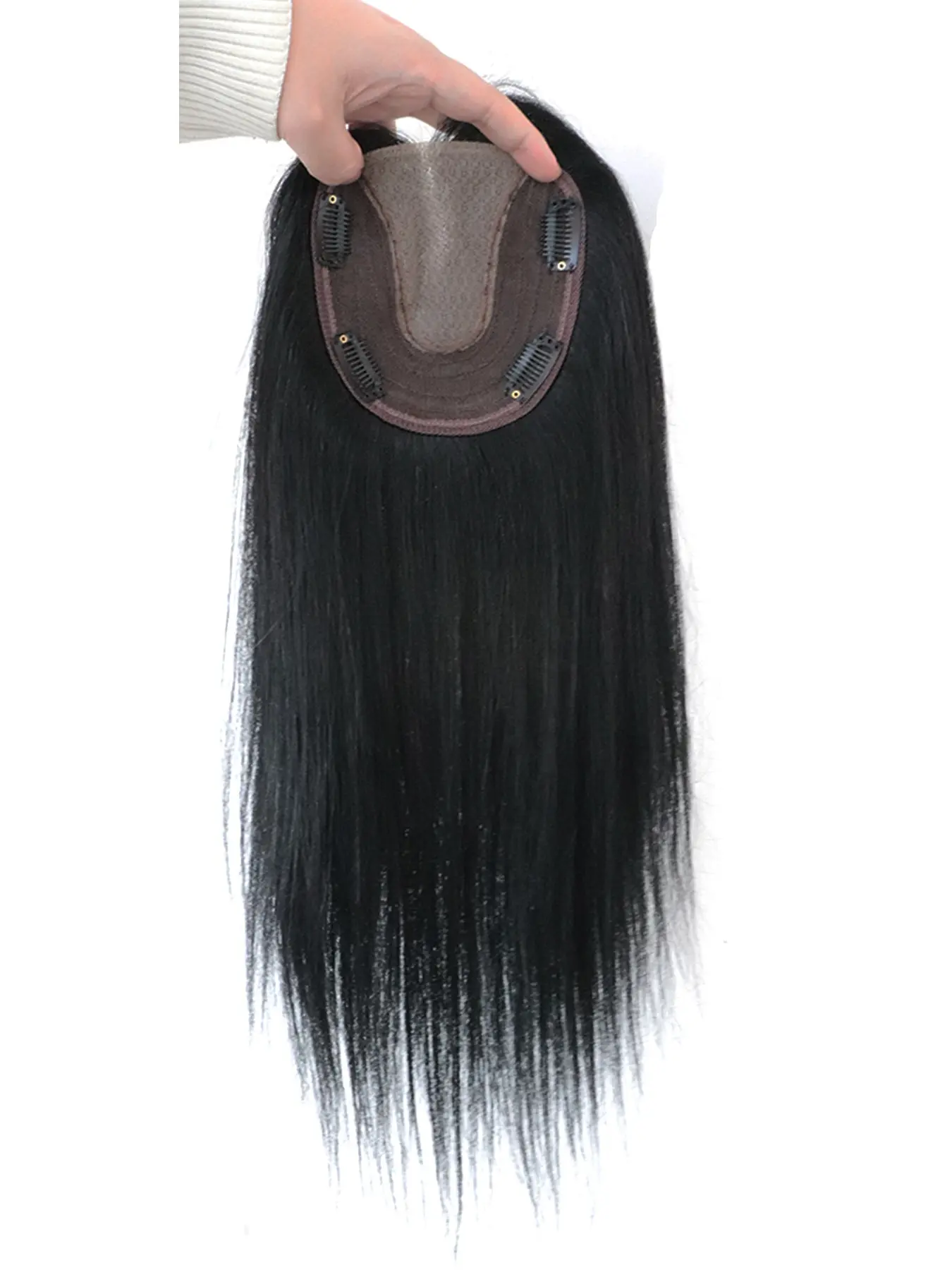 Women's Human Hair Clip-In Hair Toppers with Breathable Base, Natural Look Volume Enhancer, Soft & Lightweight, Easy to Attach for Instant Length & Coverage, Perfect for Daily Styling, Human Hair Hairpieces