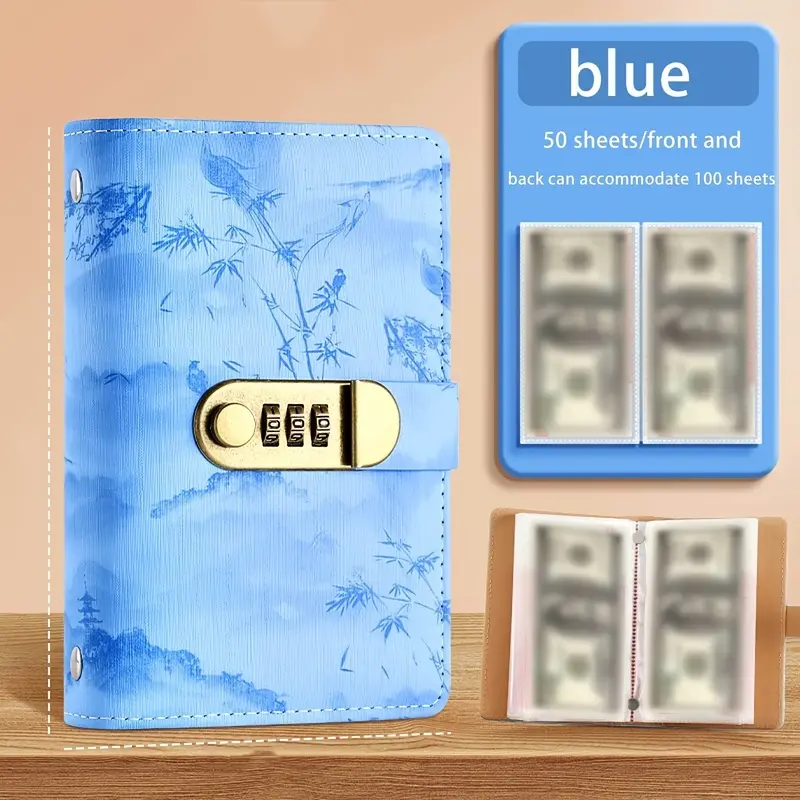 Password Lock Savings Book, Three Ring Album, Can Store Photos, Banknotes, and Stamps.A good helper for financial management, Financial Planner, 50 sheets/100 pages.Perfect Gift for Halloween and Christmas, Suitable for Students, Teachers, and Employees