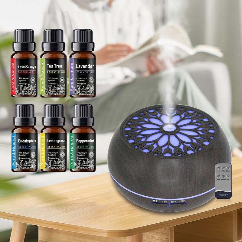 Large 550ml Aromatherapy Diffuser with Remote Control, 6 Blends, 7 LED Colors & Auto Shut-Off , Perfect for Bedroom, Living Room