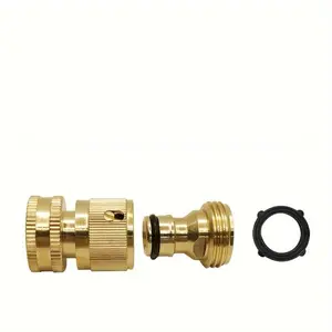 Garden Hose Quick Connect Kit, 3/4 Inch Ght Thread Copper Garden Hose Connector Set, Leak-Proof Corrosion Resistant, Car Wash & Irrigation Accessories