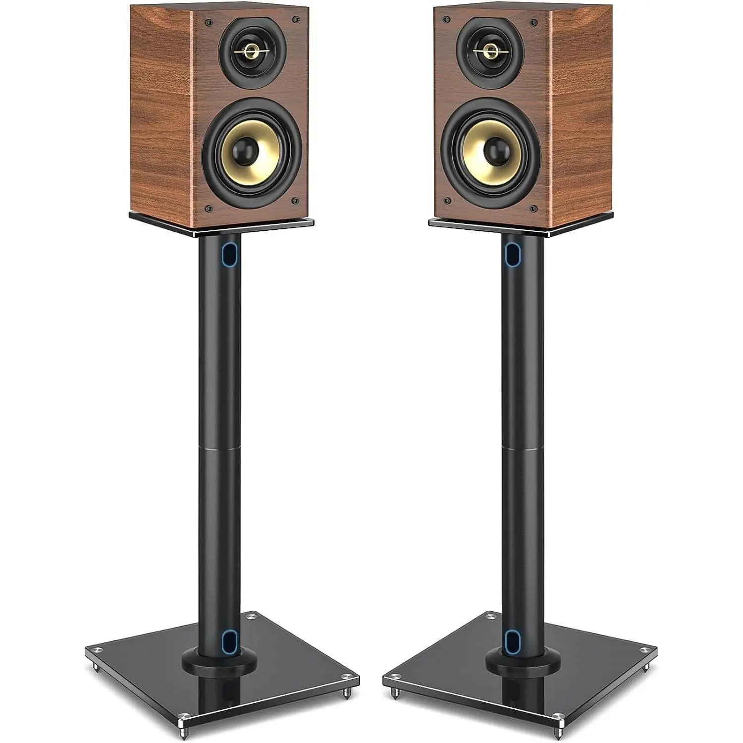 Upgraded 45° Swivel Speaker Stands Pair for Surround Sound, Heavy Duty 28 Inch Bookshelf Speaker Stand Each Holds 22lbs Large Speaker, Floor Speaker Stand Built-in Cable Management, 1 Pair | Heavy Duty Bookshelf Speaker Stand Each Holds 44lbs Large