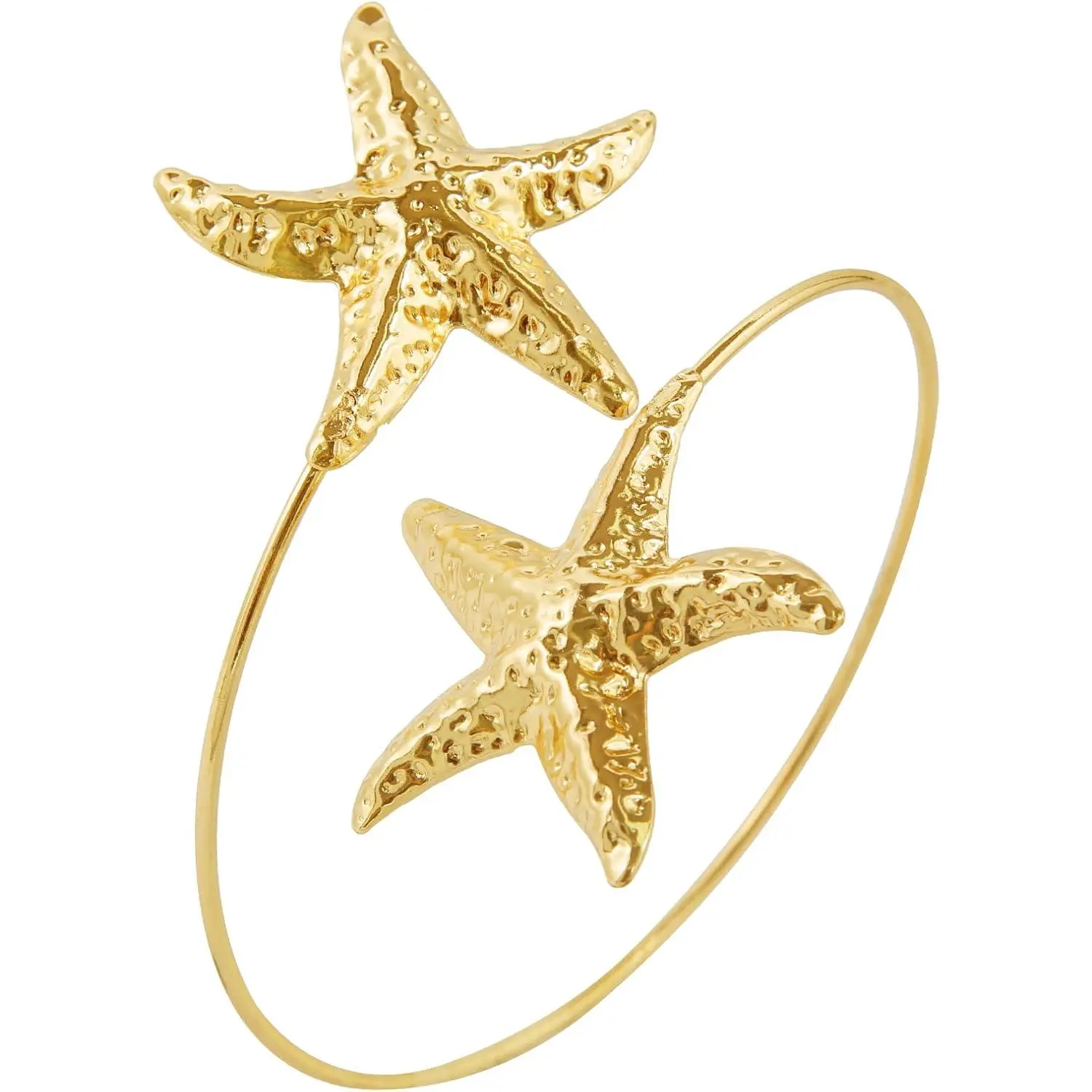 Plated Adjustable Arm Cuff Bracelet for Women, Open Stackable Upper Arm Band, Boho Minimalist Armlet  for Beach, Party & Daily Wear, Trendy Fashion Accessories & Gifts