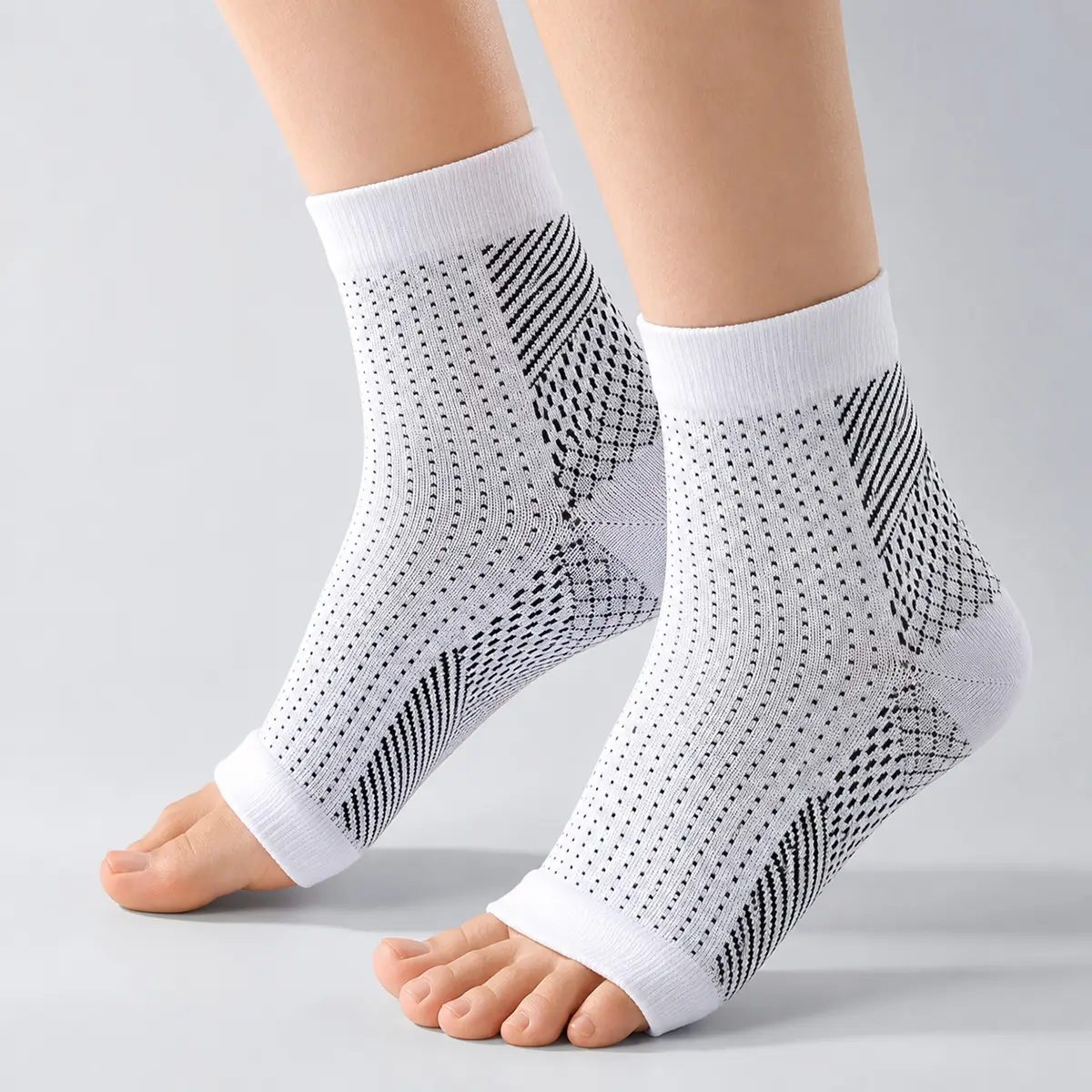 Open Toe Compression Socks for Plantar Fasciitis. Ankle Brace for Men & Women, Swelling Relief & Arch Support. sport athletic Work Socks active lifestyle