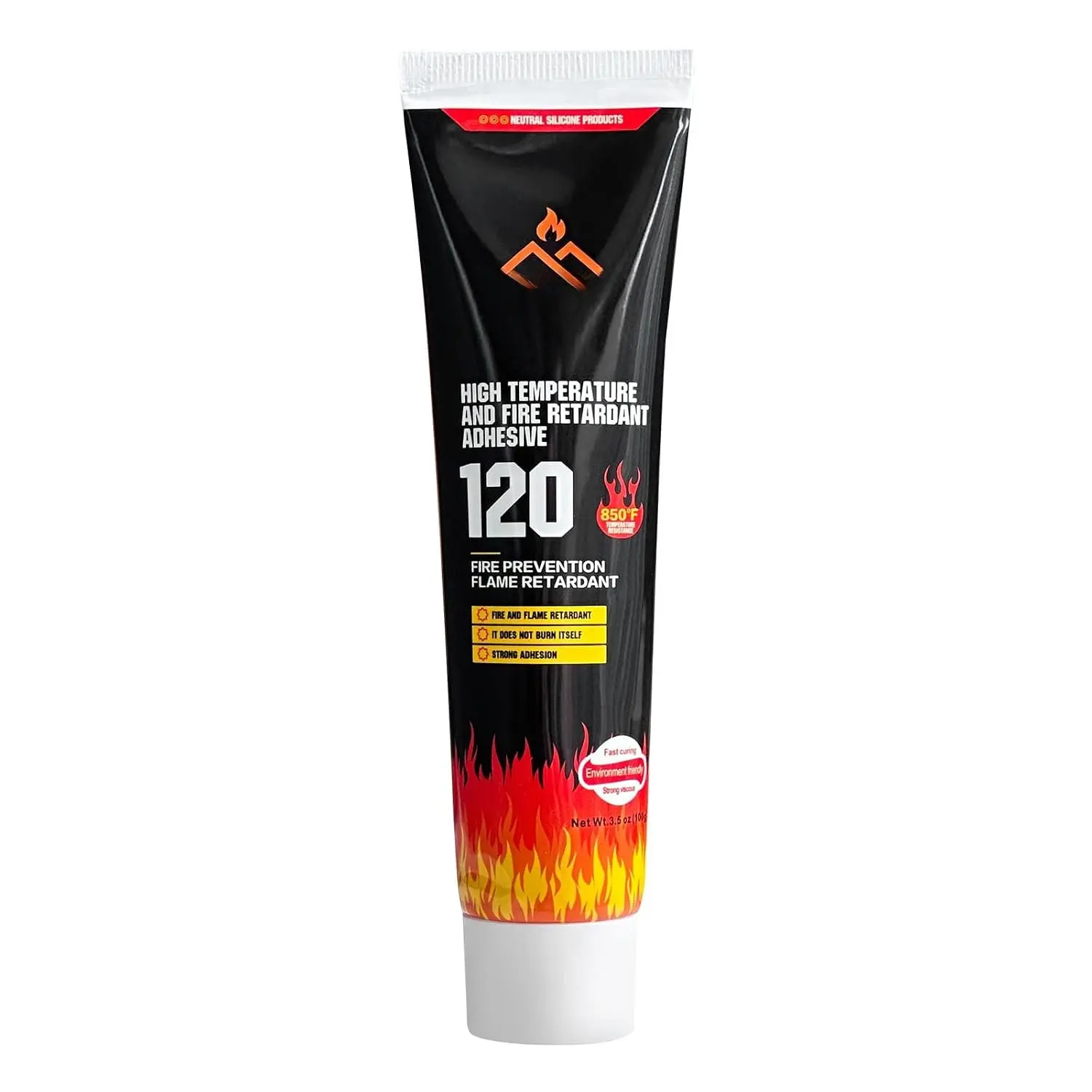 Stove Door Gasket Cement, 850°F RTV High Heat  Sealant, High Temperature Resistance  Material Adhesive, Black, 100ml