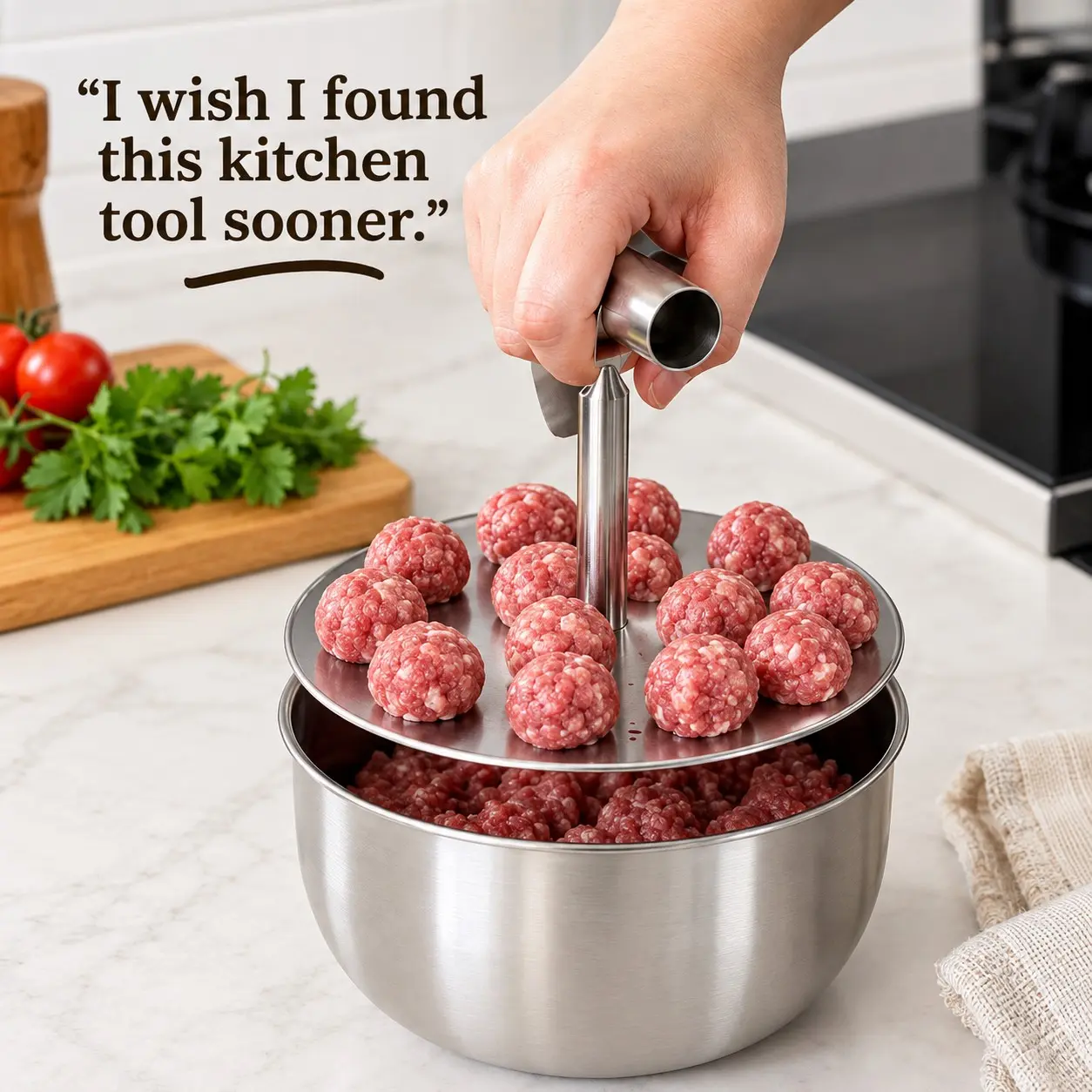 Upgrade 12 Ball Manual Meatball Maker, Stainless Steel Meatball Mold, Kitchen Cooking Tool, Essential Kitchen Equipment