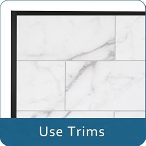 10-Sheet Peel and Stick Backsplash Stone Composite Self Tiles, 11.1" x 11.3" Grey White Mixed Embellished Stripes Brick Stick on Backsplash for,, Fireplace