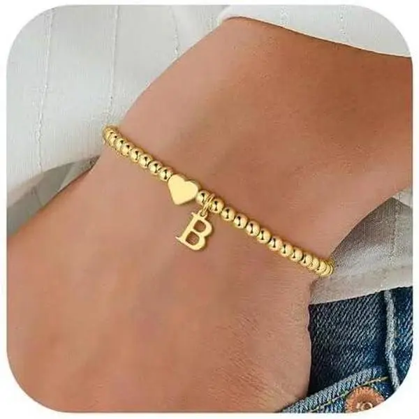 Heart Initial Bracelets for Woen Girls, Teen Girl Gifts