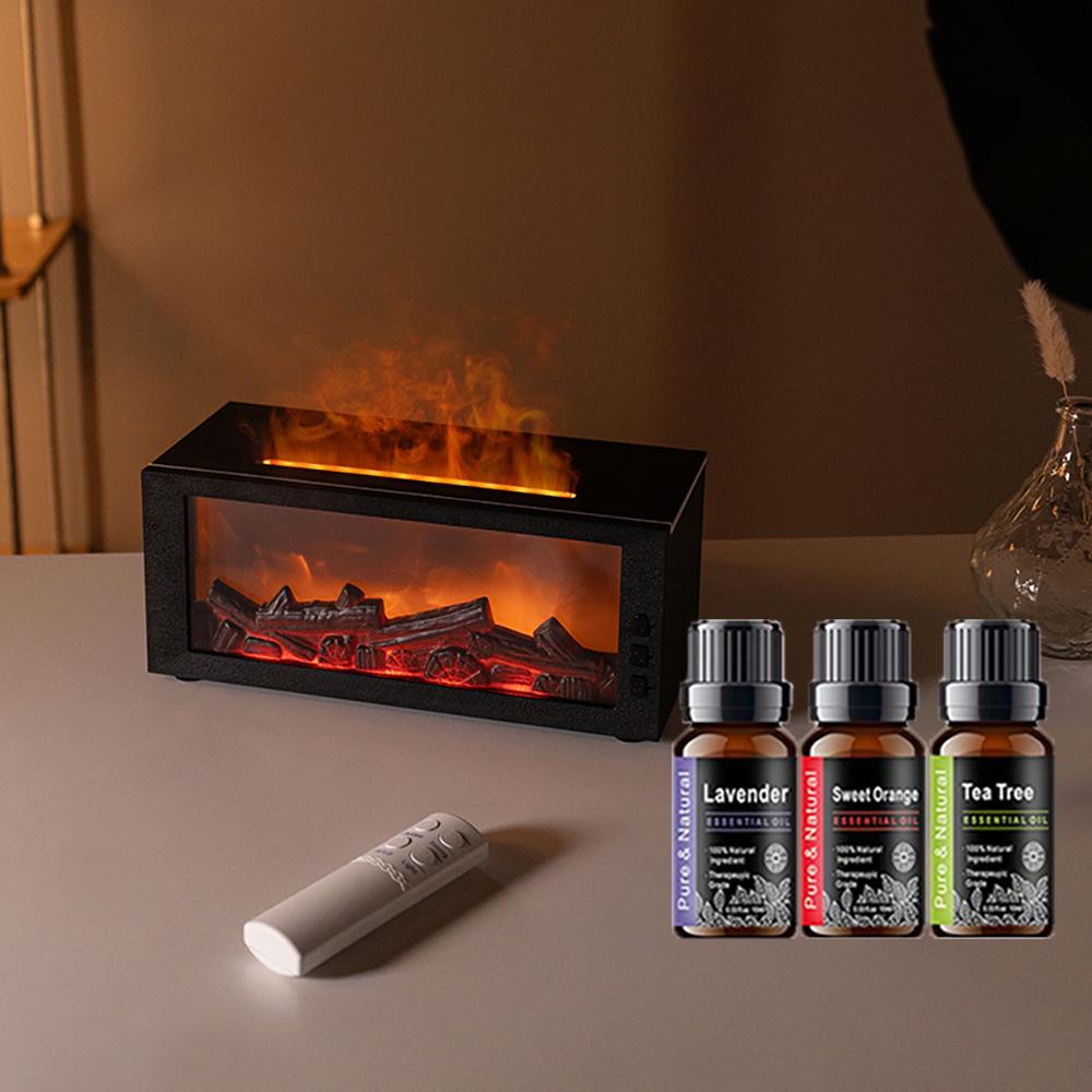 Fragrance Diffuser Mini Air Aroma Humidifier LED Colorful Flame Essential Oil Diffuser Cool Mist Maker With Remote Control fire diffuser usb  diffuser humidifier purifier bourbon  humidifier whisker  humidifier