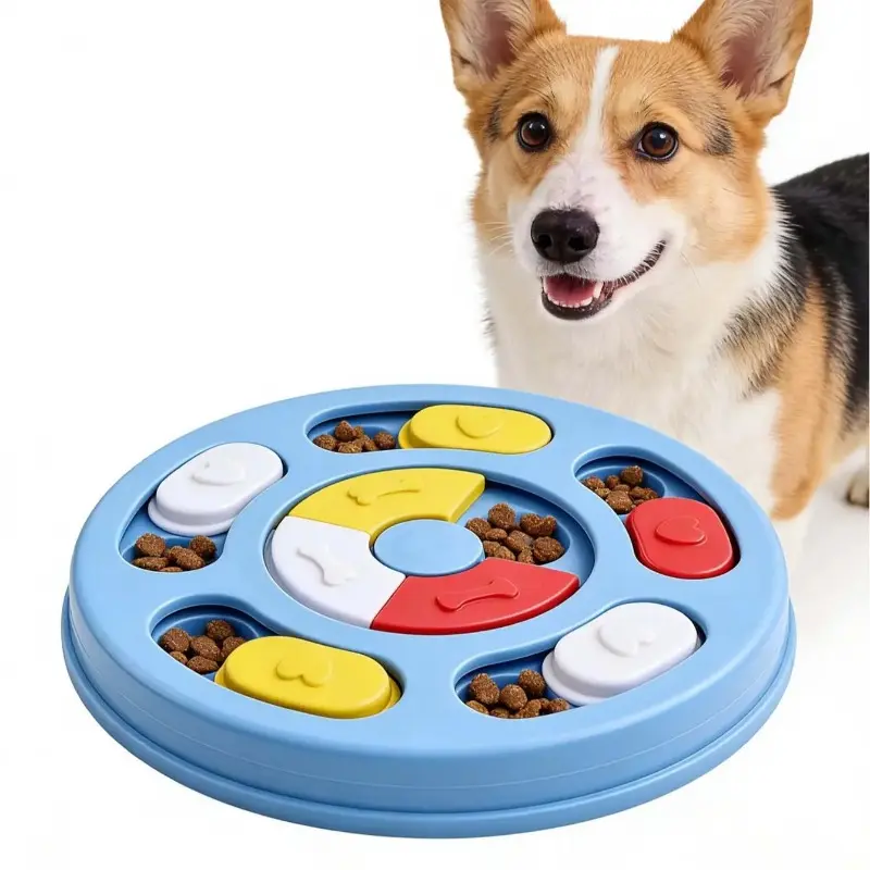 Interactive Turntable Dog Snuffle Tray - Anti-Slip Slow Feeder, Calming Boredom Relief Fun Toy, Mental Stimulation Enrichment Tool