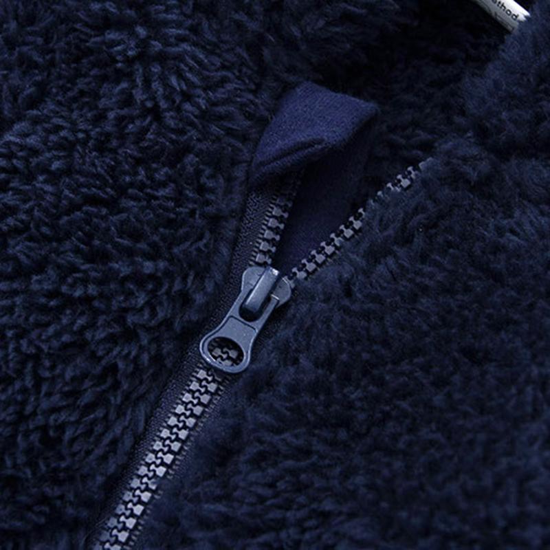 Newborn Baby Boys Girls Winter Jumpsuit Cute Bear Snowsuit Fleece Long Sleeve Footed Hooded Zipper Romper Winter Coat Outwear Warm Outfits