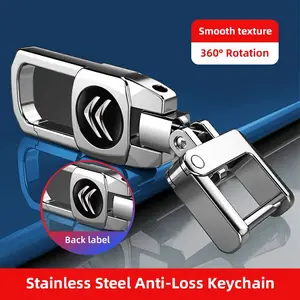 1Pcs Stainless Steel Car Keychain 3D Decoration Keyring Accessories For Chevrolet Corvette Montana TrailBlazer Silverado Traverse Camaro Suburban Equinox Bolt Cruze Malibu Colorado Trax SS Spark Captiva Onix Spin Impala Cobalt