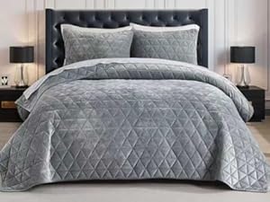 Velvet Set Queen Size Bedding Set, Cream White Velvet Comforter, Luxury Bedspreads Queen Size, Cream White Bedding,Soft Lightweight for All Season