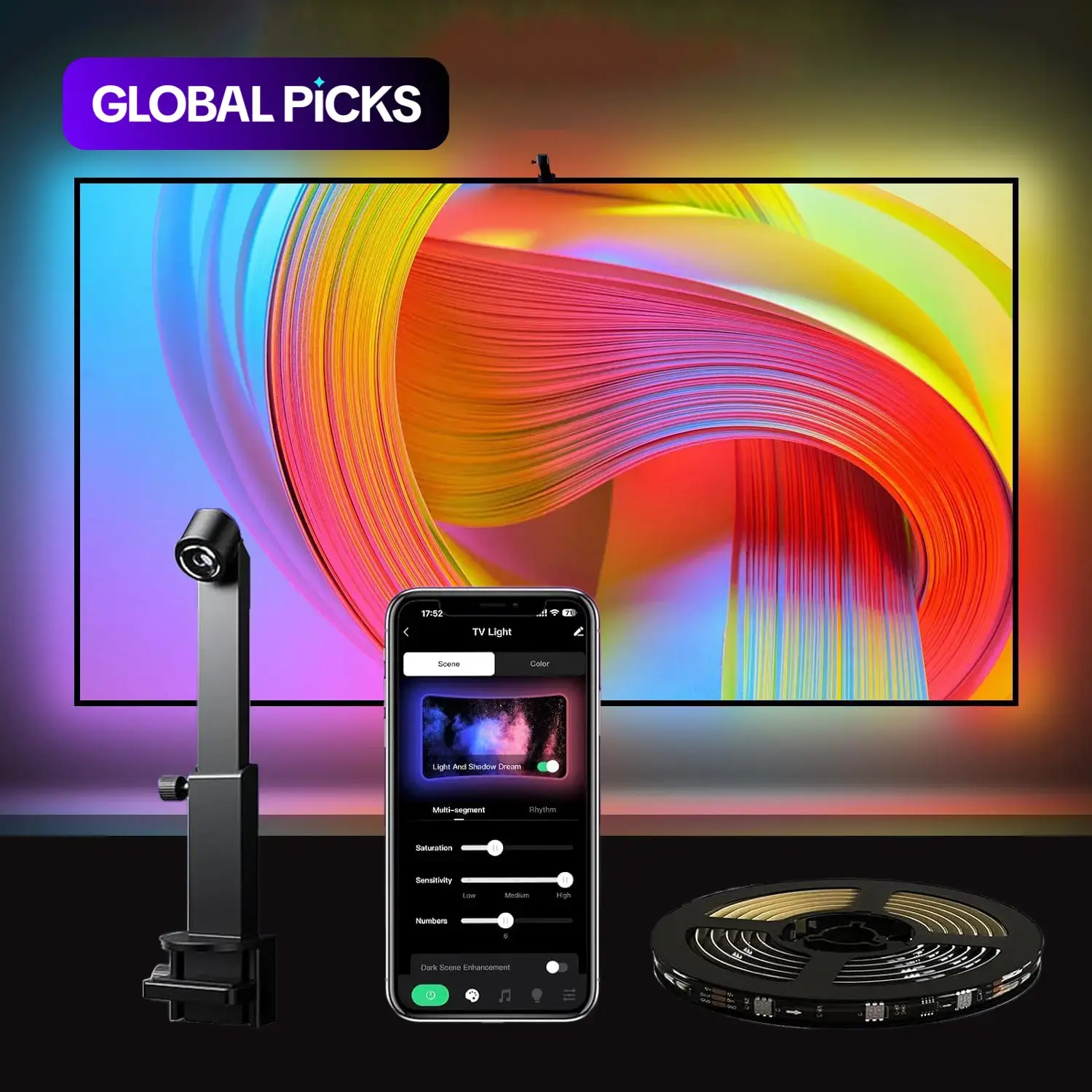 Smart TV LED Backlight Sync Screen, APP-Controlled Color-Changing Lamp, Fits 32-85 Inch Tvs, Father's Day Gift, Summer Promotion #GLOBAL PICKS