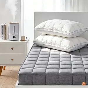 2 Luxury Hotel Quality Pillows | Deep Sleep Neck Support, All-Season, Non-Sinking High Pillow Core, Hypoallergenic Polyester, Modern Design With Soft Satin Cover, Cooling And Neck Pillow, Ideal Gift