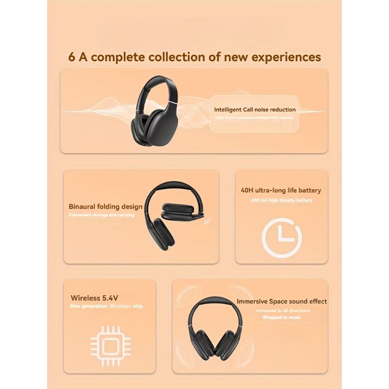 Headphones, HIFI High-quality Calls, Comfortable MP3 Music Playback, Mobile Phone Compatibility, Type-C Interface, Foldable Design, Rotatable Function, Retractable, Made Of ABS Plastic And Metal, High-end Business Gift Wireless Headphones