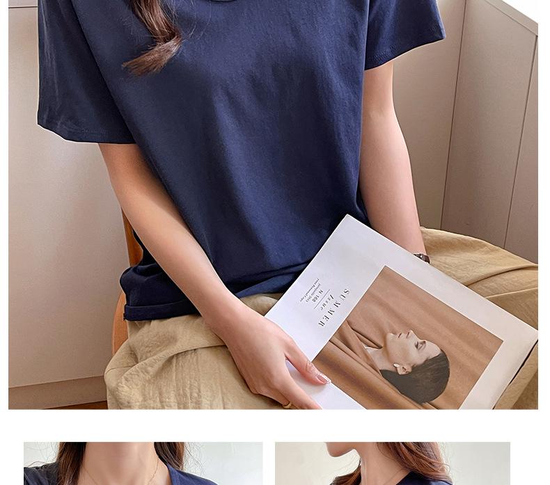 Women's V Neck T Shirt Spring Korean Style Loose Fit Snowflake Cotton Top Casual Basic Tee High Street Trendy Lightweight Summer Top for Women