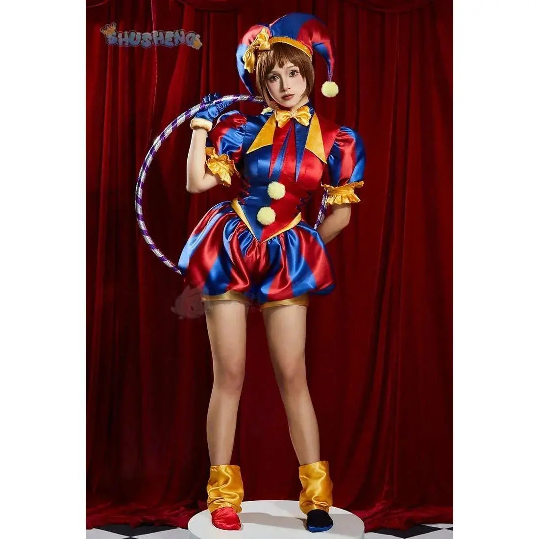 Cosplay Adult  Digital Circus Cosplay Costumes Pomni Cosplay Masks Set Hat Jumpsuit Cartoon Christmas Halloween Party Cute
