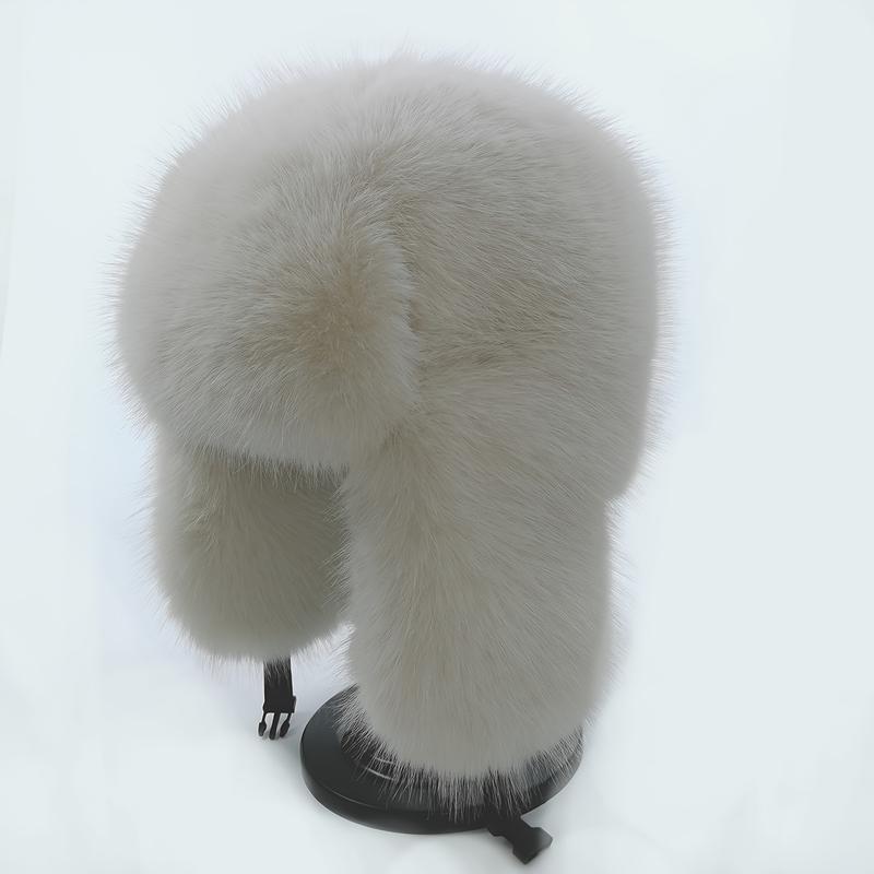 Elegant Retro Thickened Faux Fur Ushanka Hat - Warm Pilot Cap with Ear Coverage, Ideal for Hiking, Skiing, Cycling & Daily Wear, Classic Polyester Fisherman Hat with Hook-and-Loop Closure, Outdoor Headwear | Vintage Style Hat | Faux Fur Hat Elegant Retro Thickened Faux Fur Ushanka Hat - Warm Pilot Cap with Ear Coverage, Ideal for Hiking, Skiing, Cycling & Daily Wear, Classic Polyester Fisherman Hat with Hook-and-Loop Closure, Outdoor Headwear | Vintage Style Hat | Faux Fur Hat