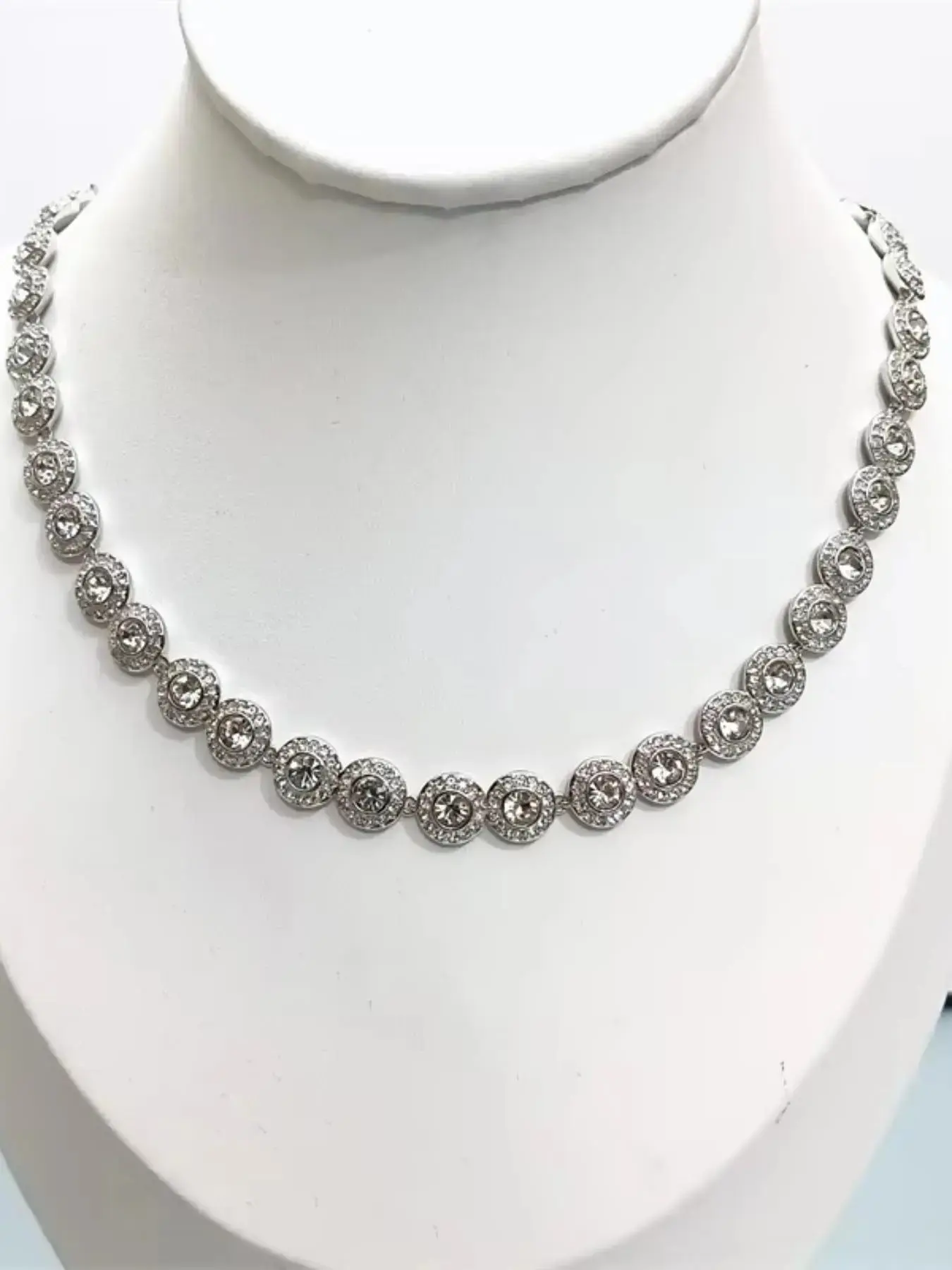 Elegant Tennis Chain Necklace, Sparkling Rhinestone Adjustable Collar, Perfect for Parties and Daily Wear, Ideal Birthday Gift, Fashion Jewelry