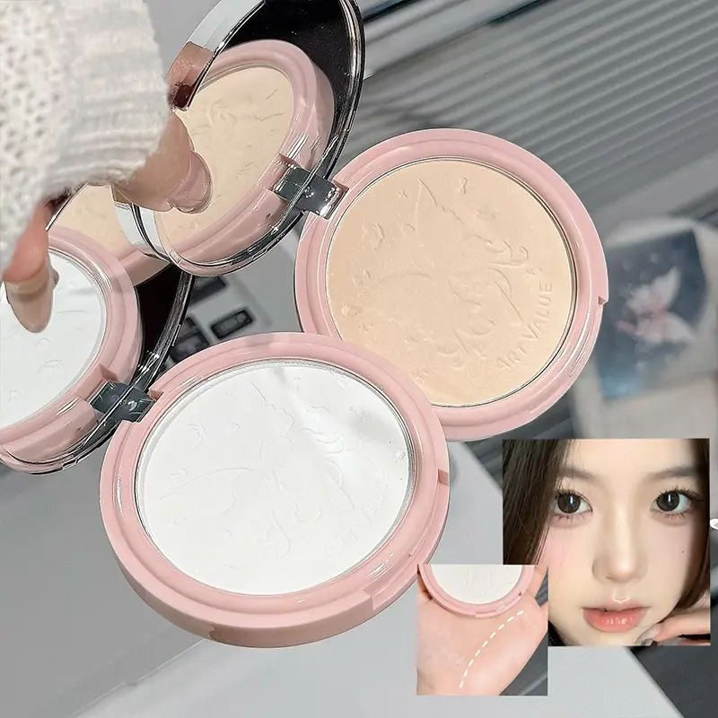 Lightweight Cosmetic Setting Powder compact, long-lasting lock-in makeup, creates a natural soft matte finish