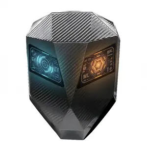 LED Knight Backpack Carbon Fiber Texture, Smart Bluetooth Programmable Screen Motorcycle Helmet Bag, Hard Shell Expandable 15.6" Laptop Pack, USB Charging, DIY Pixel Art, Travel Daypack, Cyberpunk Tech Gift for Biker (No Power Bank)