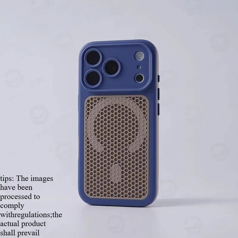 Luxury Magnetic Mesh Cooling For Magsafe Case Magnetic Protective Drop Proof Cover for iPhone 17 17Pro Max 16 Pro 15 14 Wireless Charging Hit Color Hard Armor Cover