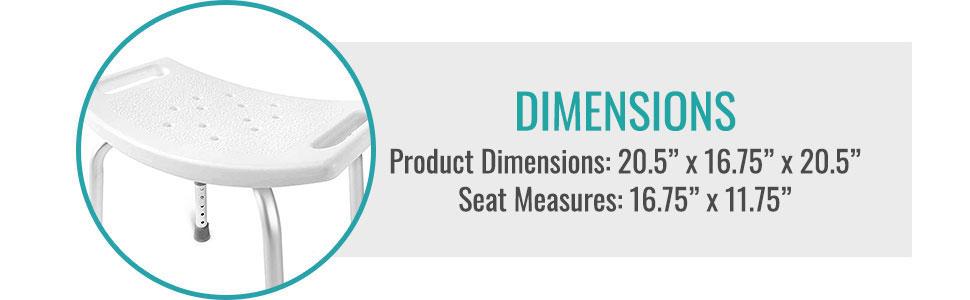 DMI Shower Chair Bath Seat for Tub or Shower Bench for Inside Shower, Made of Non Slip Aluminum with Seat, No Needed,, Holds Weight up to 300 Pounds, Bath Bench, White