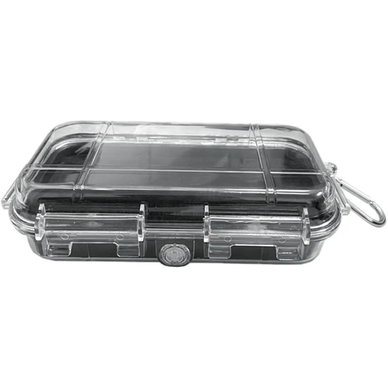 -Duty Waterproof ABS Black Box Hinged Lid Snap-Fit Container
