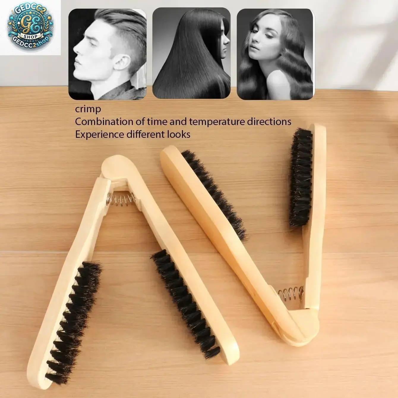 Wooden Hair Straightening Comb, V-Shaped Styling Comb with Anti Scald Design, Heat Resistant Hair Tool for Smooth Hair Styling