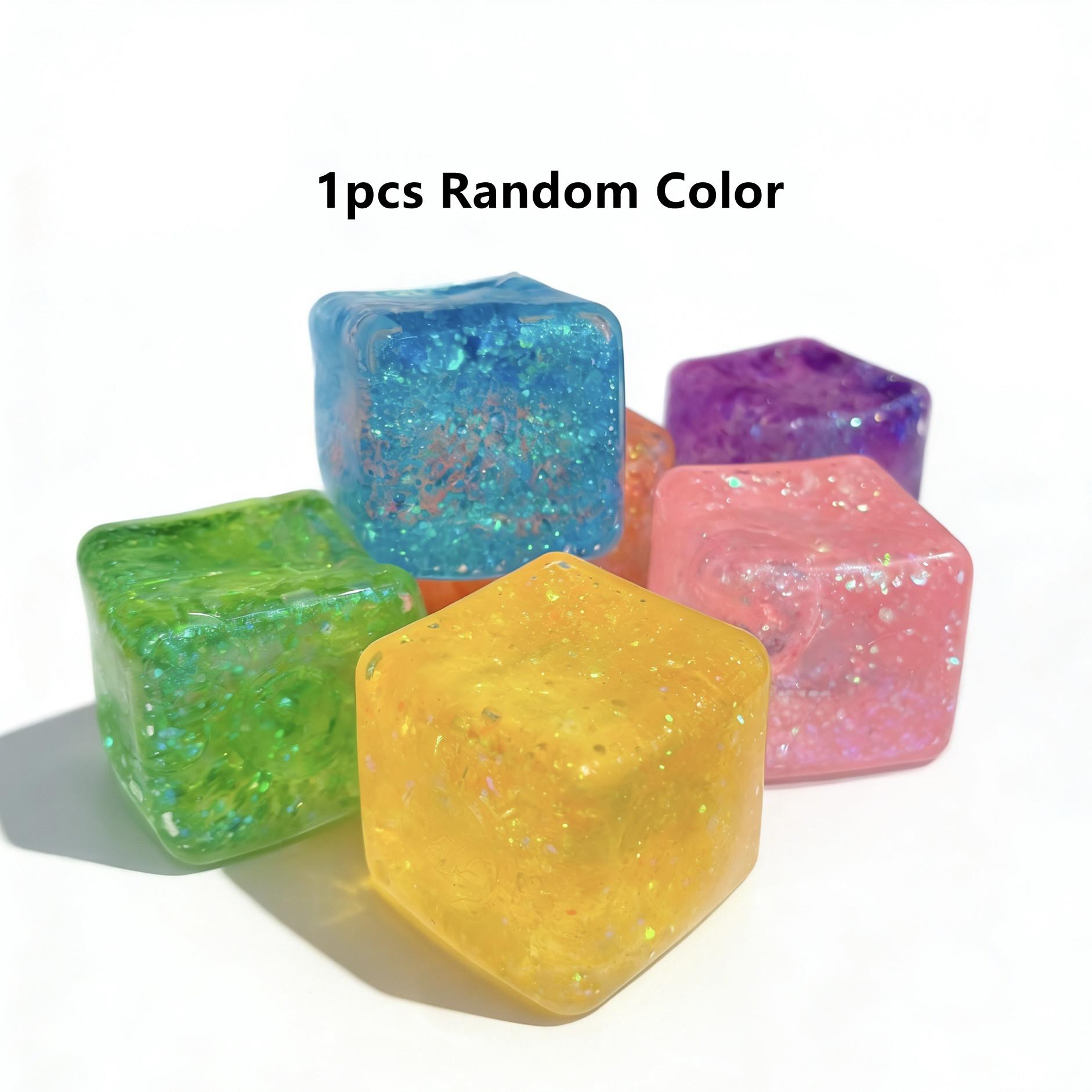 New Ice Cube Shaped Fidget Toy Square Stress Relief Ball Squishy Squeeze Anxiety ADHD Stress Relief Sensory Adults Toys