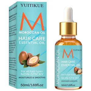 Yuitikue Moroccan Oil Hair Serum, Suitable for All Hair Types, Non-Greasy, Moisturizing, Deep Nourishment, Contains Keratin+biotin, 50ML