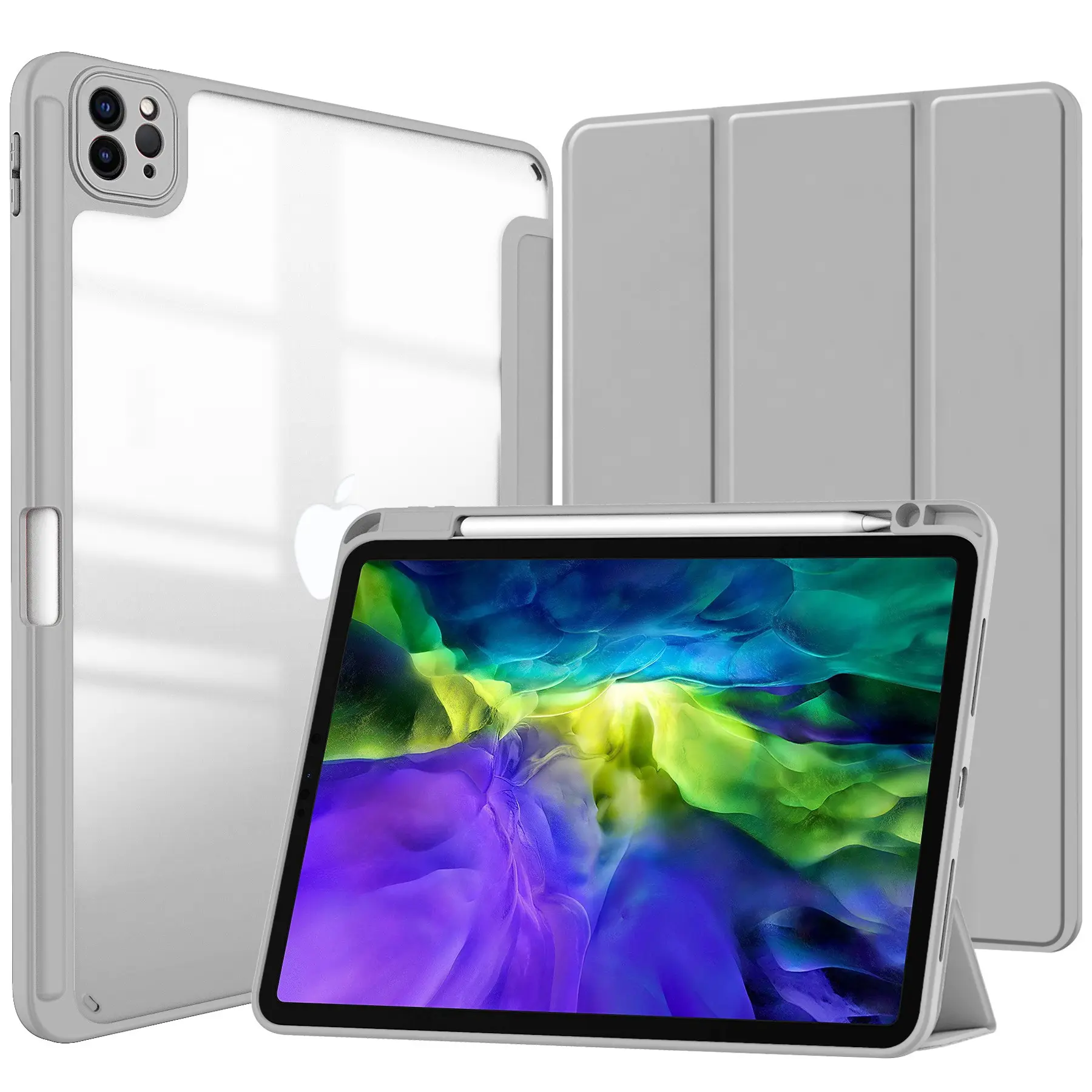 iPad Pro 11 M4/m5 Case, Ultra-Thin Transparent Back, Apple Pencil Slot, Auto Wake/sleep, Light, Protective Cover