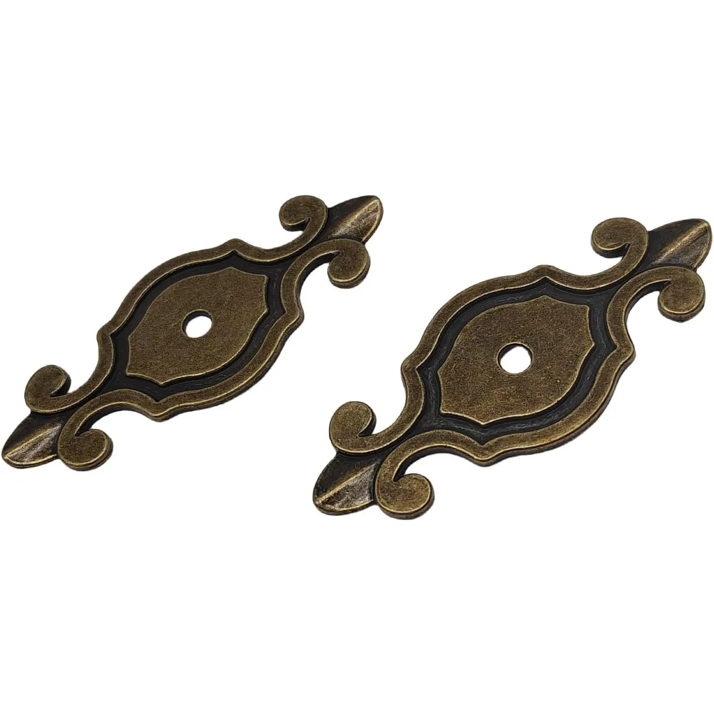 Oil Rubbed Bronze Zinc Alloy Cabinet Knob Back Plates - 10 Packs, 2.9in Length, 1.2in Width, for Home Kitchen Drawers, Dressers