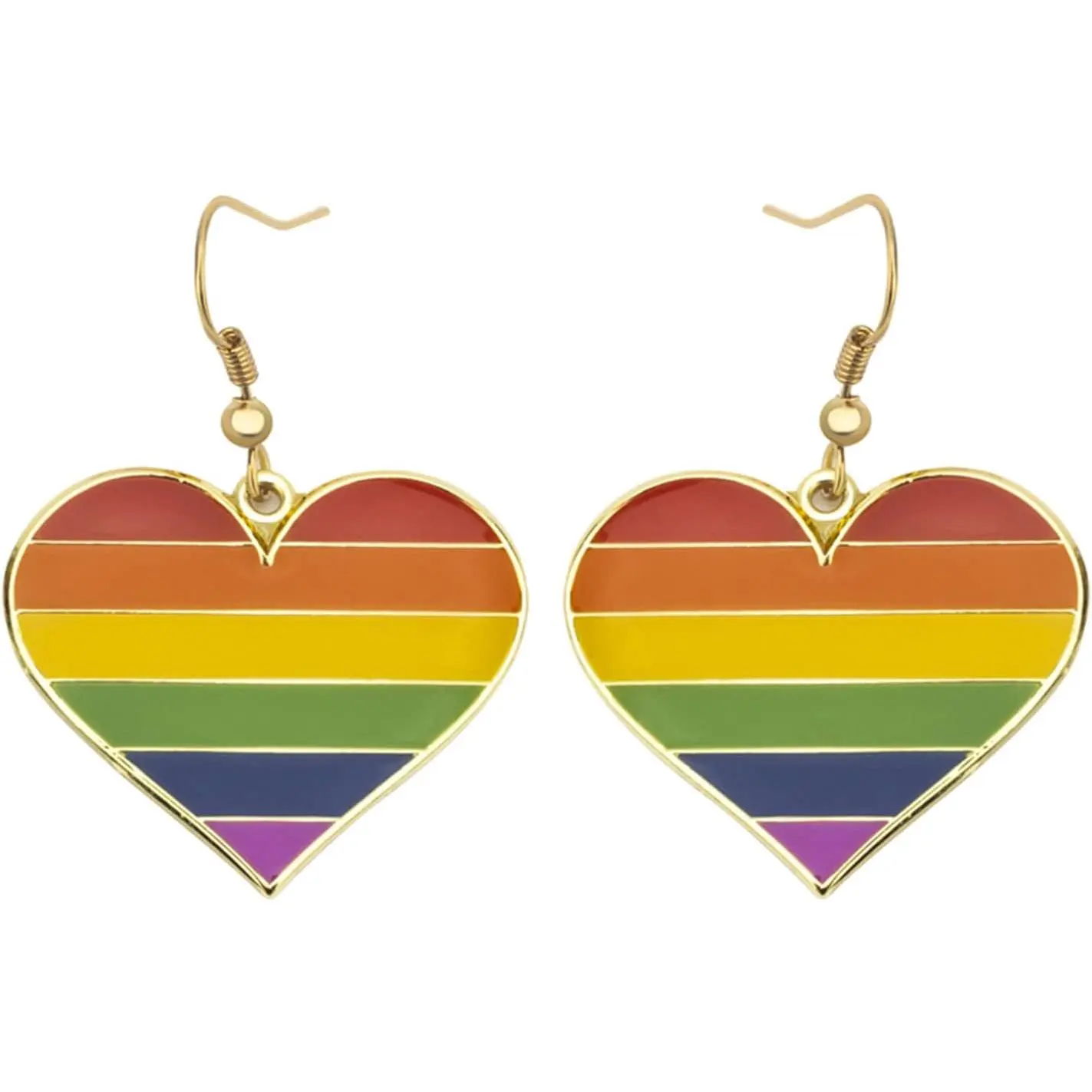 Heart Shape Pride Dangle Earrings Gay and Lesbian LGBT Pride Gifts