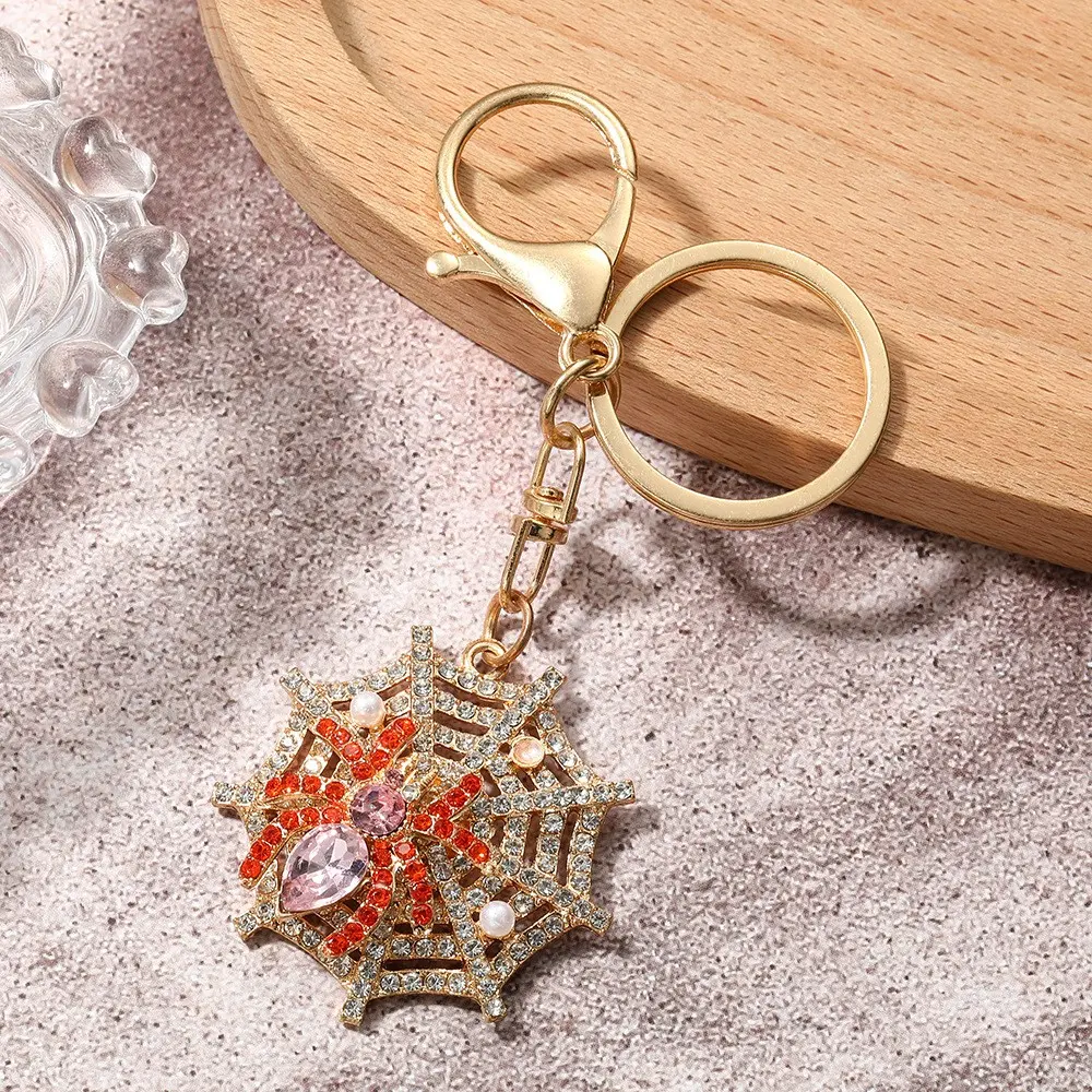 Halloween Themed Keychain, Colorful Crystal Pumpkin Lantern, Ghost Witch Hat, Cat Pendant, Bag Accessory, Car Keychain, Gift