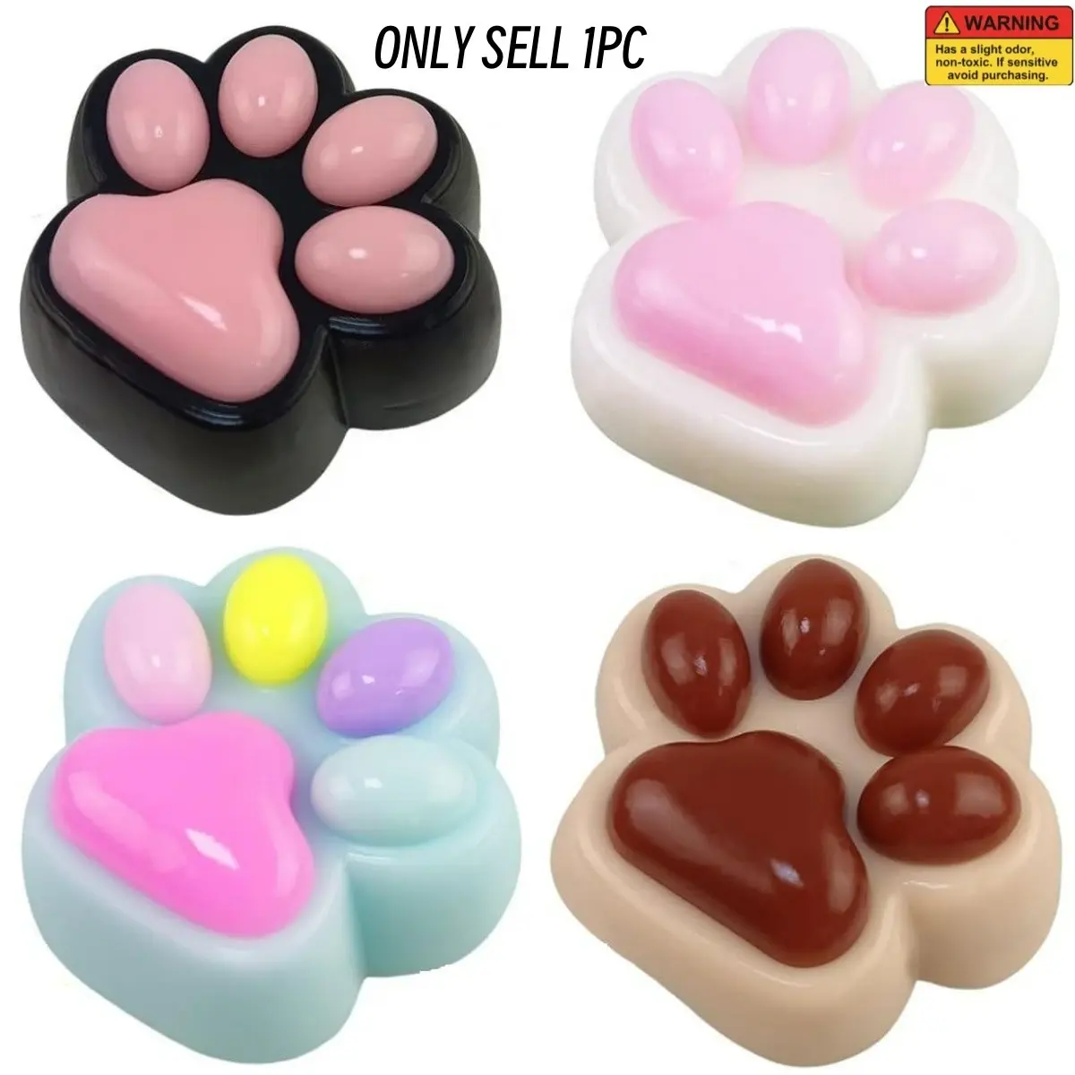 Taba Squishy Cat Paw Squeeze Toys, Cute Cat Paw Squishy Toys for Relax, Soft Jelly Kitty Squeeze Fidget Toys, Black Sensory Fidget Decompression Toy for Kids,Perfect Gifts Valentine's Day Gifts,Ramadan Gifts,Officce Leisure, Sensory Fidget Squishies