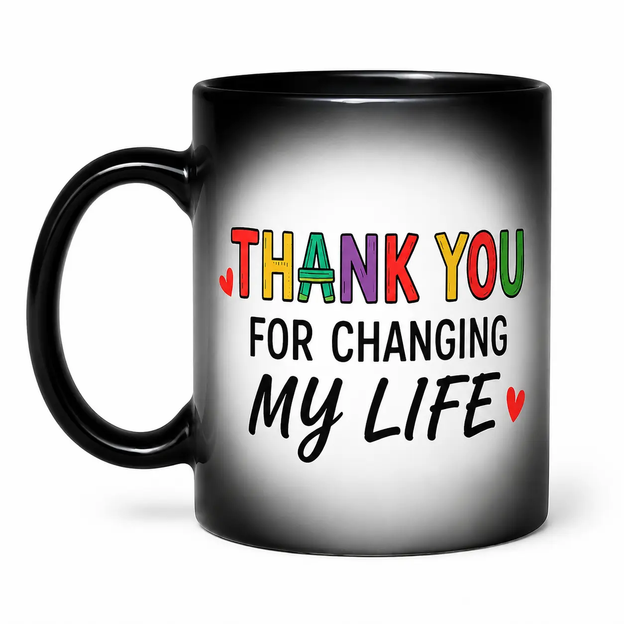 Thank You For Changing My Life Teacher Mug, Color Changing Heat Activated Coffee Cup, Inspirational Teacher Appreciation Gift From Student, Thank You Teacher Gift, End Of Year Graduation Birthday Christmas Gift, 11oz