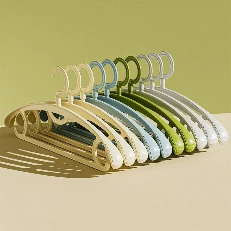 10Pcs Non‑Slip Wide Shoulder Plastic Hangers, No Bump Clothes Hangers for Home Use, Multi‑Function Closet Organizer Hangers for Camisoles, Scarves and Garments