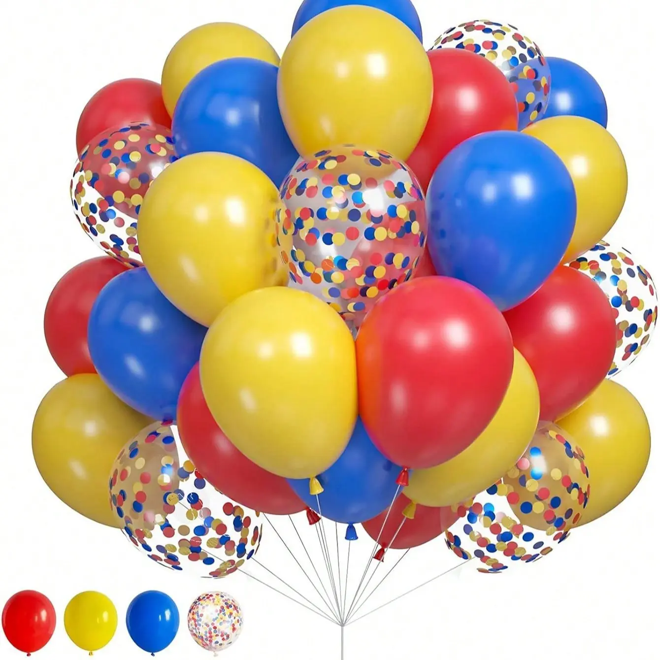 21pcs 12-Inch Blue Balloon Set, Balloon Party Supplies, Includes Confetti, Latex Material, Perfect for Carnival, Circus Theme Birthday Party, Wedding Decor